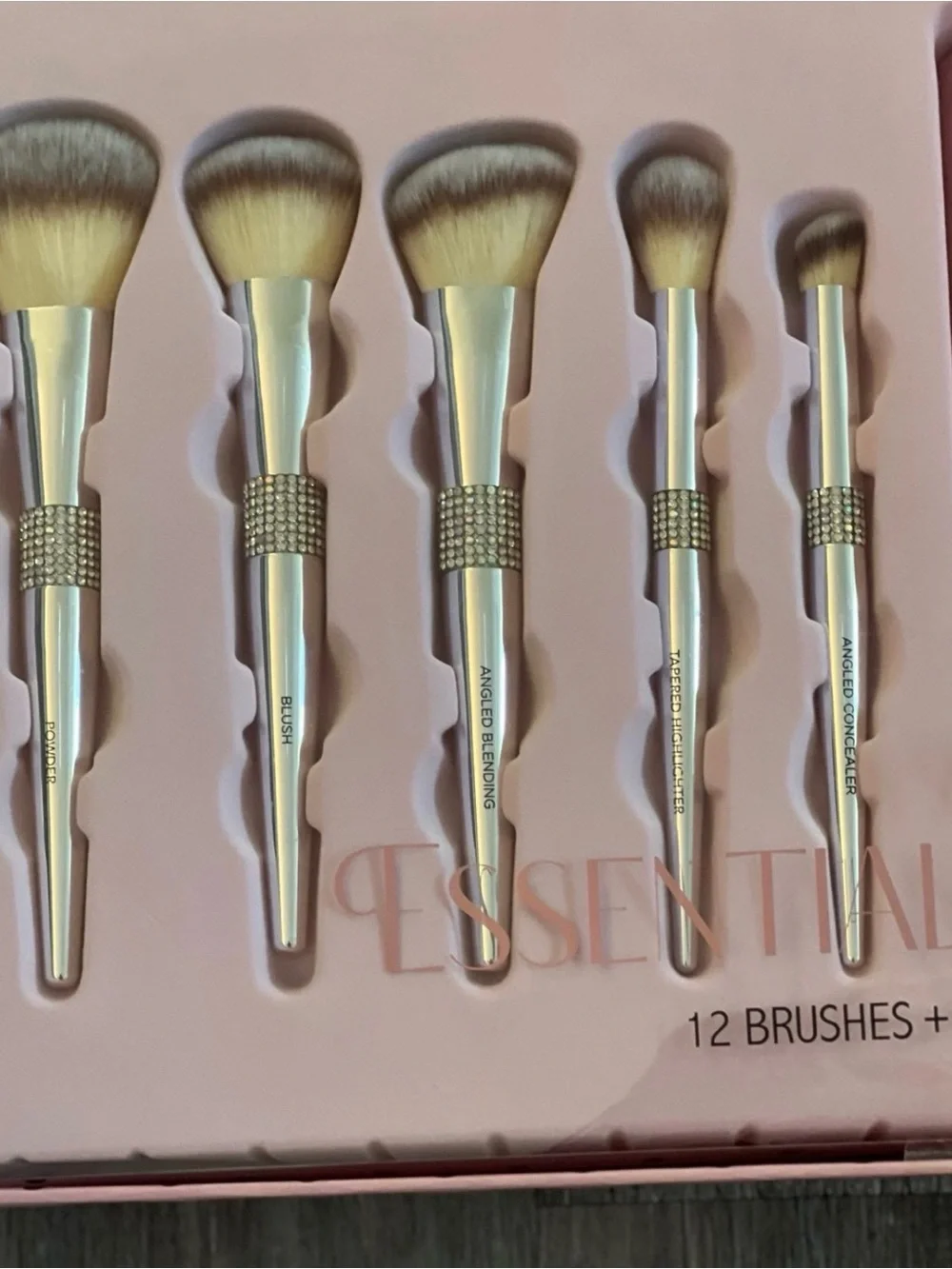 12-Piece Pink Makeup Brush Set with Quilted Snap Storage Case Viral TikTok